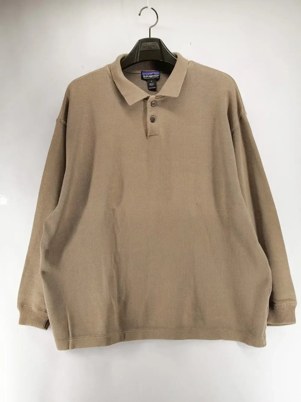Vintage Patagonia Made in USA Organic Cotton Long Sleeve Polo Shirt Sweater XL
